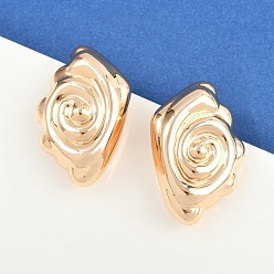 Настоящее золото 18K Латунь серьги, крыло, реальный 18 k позолоченный, 35.5x23 мм