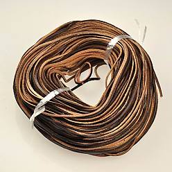 Black Cowhide Leather Cord, Leather Jewelry Cord, Black, 3x2mm, about 100yards/bundle(300 feet/bundle)