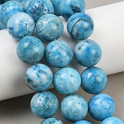 Голубой Натуральный драгоценный камень гемиморфит круглые бусины нити, окрашенные, голубой, 14 мм, отверстие : 1.2 мм, около 26 шт / нитка, 14.5 дюйм