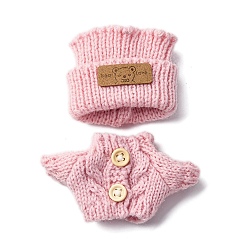 Pink Наборы одежды из пряжи для изготовления кукол, розовые, 45~50x60~95x6~16 мм, 2 шт / комплект
