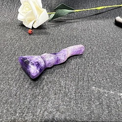 Аметист Резные фигурки метлы из натурального аметиста, для домашнего офиса настольный орнамент фэн-шуй, 50~60 мм