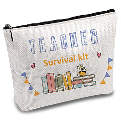 Слово Тема медсестры из поликоттона на заказ холщовые сумки для хранения, металлические мешочки на молнии, прямоугольные, слово, 18x25 см