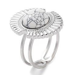 Говлит Ионное покрытие (ip) 304 кольцо из нержавеющей стали, регулируемые кольца из синтетического говлита, овальные, 17x22 мм, внутренний диаметр: регулируемый