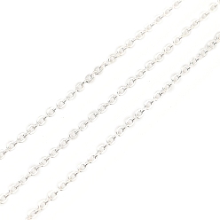 Серебро Медные кабельные цепи, без кадмия, без никеля и без свинца, с катушкой, несварные, серебряные, 1.5x1.2x0.2 мм, около 32.81 футов (10 м) / рулон