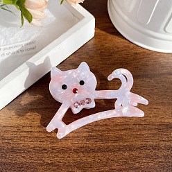 Pearl Pink Acrylic Cat Claw Clip, Versatile Hair Accessory for Women, Pearl Pink, 60x40mm