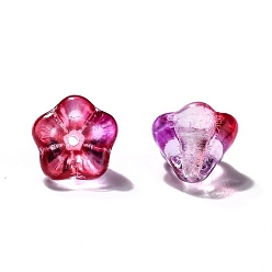 Фламинго Прозрачные бусины из чешского стекла, два тона, цветок, фламинго, 8.5x6.5 мм, отверстие : 1 мм, около 237~243 шт / упаковка