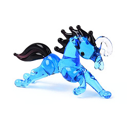 Темно-Голубой Большие подвески, лэмпворк, ручная работа , лошадь, глубокое синее небо, 32~34x50~53x10~12 мм, отверстие : 3.5~4x4~5 мм