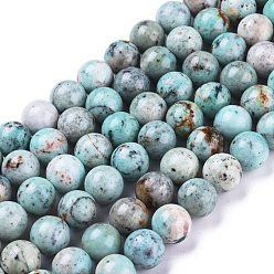 Chrysocolla Natural Chrysocolla Beads Strands, Round, 12~12.5mm, Hole: 1mm, about 33pcs/strand, 15.47 inch(39.3cm)