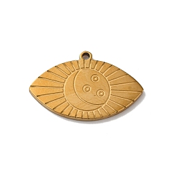 Золотой Богемный стиль 304 кулон из нержавеющей стали, глаз, золотые, 14x21x1 мм, отверстие : 1.2 мм