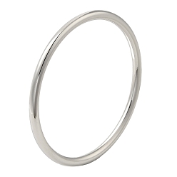 Нержавеющая Сталь Цвет Не тускнеют 304 простые круглые браслеты из нержавеющей стали для женщин, цвет нержавеющей стали, внутренний диаметр: 2-3/8 дюйм (6 см), 4 мм