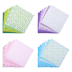 (52) Непрозрачная лаванда 4 наборы 4 цвета хлопчатобумажная ткань, для пэчворка, шить ткани для пэчворка, площадь с цветочным узором, разноцветные, 25x25 см, 1set / цвет