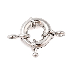 Платина Латунная пружинная застежка, долговечный, без свинца и без кадмия, платина, 17.5x6 мм, отверстие : 3 мм