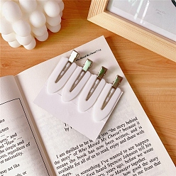 Белый Дым 4 шт., железные и пластиковые заколки для волос из кожи аллигатора ярких цветов, зажим для челки для женщин и девочек, серый, 20x69 мм