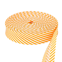 Orange Ruban à rayures en polyester, accessoires de sac à main, orange, 7/8 pouces (21.5~22 mm), environ 24.06 yards (22m)/rouleau