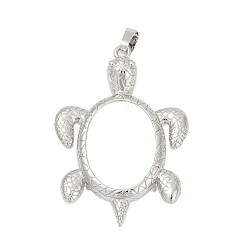 Turtle Сеттинги для кулона (кабошонов), латунь , серия океана, настройки открытой спины, черепаха, 47x32.5x9 мм, отверстие : 7.5 мм