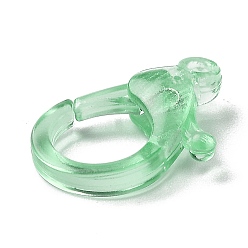 Light Green Transparent Plastic Lobster CLaw Clasps, Light Green, 26x19x6mm, Hole: 2mm