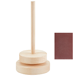 BurlyWood Rotatable Wooden Yarn Spinner, Thread Holder, BurlyWood, 10x19.9cm