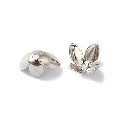 Платина Покрытие стойки из латуни, 4-лепесток, долговечный, платина, 9x6.5 мм, отверстие : 1.4 мм