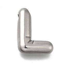 Letter L 304 подвески из нержавеющей стали, буквенное очарование, анти-тускнение, Письмо L, 21x16x5.5 мм, отверстие : 3.4x2 мм