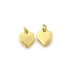 Настоящее золото 18K Латунь прелести, сердце, стойки покрытие, прочное покрытие, без кадмия и без свинца, с целью перехода в кольце, реальный 18 k позолоченный, 9.5x7.5x1.5 мм, отверстие : 2 мм