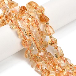 Цитрин Нагретые нити из натуральных цитриновых бусин, самородки, с бисером, 8.5~12.5x7~10x5.5~7.5 мм, отверстие : 0.9 мм, около 38 шт / нитка, 16.26 дюйм (41.3 см)