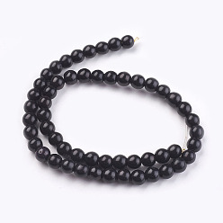 Black Synthetic Turquoise Beads Strands, Dyed, Round, Black, 8mm, Hole: 1mm, about 50pcs/strand, 15.35 inch