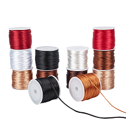 (52) Непрозрачная лаванда Нейлоновый атласный шнур, бисероплетение, для китайского вязания, изготовление ювелирных изделий, разноцветные, 12 рулонов / набор