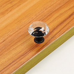 Clear Transparent Glass Cabinet Door Knobs, Kitchen Drawer Pulls Cabinet Handles, Diamond, Clear, 30x30mm
