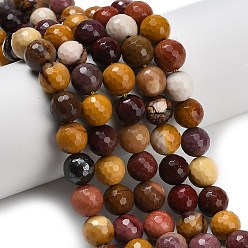 Моокаит Природные mookaite бисер нитей, граненые, круглые, 10 мм, отверстие : 1 мм, около 38~39 шт / нитка, 15.16'' (38.5 см)