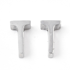 Letter T Anlaufgeschützt 201 Charms aus Edelstahl, Edelstahl Farbe, letter.t, 8x4.5x3 mm, Bohrung: 1.6 mm
