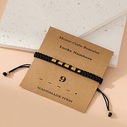 Черный Браслеты из нержавеющей стали в стиле азбуки Морзе для женщин и мужчин, чёрные, 5-1/2~10-1/4 дюйм (14~26 см)