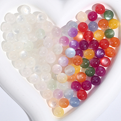 Бежевый 120шт. непрозрачные УФ-реактивные шарики, бусины, меняющие цвет, круглые, с блеском порошок, бежевые, 10 мм, отверстие : 1.6 мм