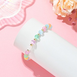 Разноцветный Эластичные браслеты для женщин из натуральных бусин селенита и немагнитных синтетических бусин гематита., круглые, красочный, бусины : 6.5 мм и 3.5 мм, внутренний диаметр: 2.34 дюйм (5.95 см)