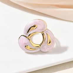 Pink 304 открытые кольца-манжеты из нержавеющей стали для женщин, с эмалью, золотые, розовые, размер США 8 (18.1 мм)