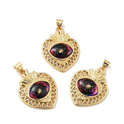 Красный Непрозрачные подвески смолы, с фурнитурой из позолоченной латуни тона 18 k, сердце с очарованием глаз, без кадмия, без никеля и без свинца, красные, 29x22.5x7 мм, отверстие : 3.5x4.3 мм