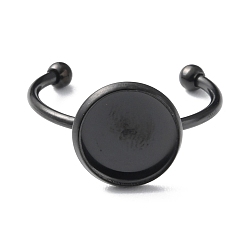 Черный 304 компоненты открытого кольца манжеты из нержавеющей стали, Настройки колодки кольцо, плоско-круглые, электрофорез черный, внутренний диаметр: 18.8 мм, лоток : 10 мм