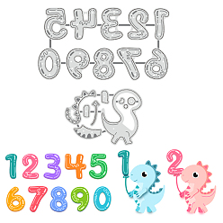 Dinosaur Углеродистая сталь разрезает трафареты, для diy scrapbooking, Фотоальбом, декоративная бумага для тиснения, динозавр, 62~97x45~54x0.8 мм, 2 шт / комплект