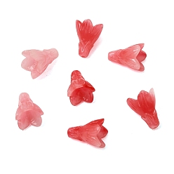 Rot Gefärbte synthetische Korallenschnitzperlen, Blume, rot, 12.5~13x10~10.5 mm, Bohrung: 1.2 mm