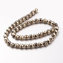 Antique Bronze Plated Electroplate Non-magnetic Synthetic Hematite Beads Strands, Twisted Oval, Antique Bronze Plated, 8x7mm, Hole: 1mm, about 50pcs/strand, 15.7 inch