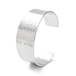 Платина Латунные открытые широкие манжеты для женщин, без свинца и без кадмия, платина, 3/4~1- дюйм(2~2.55см), внутренний диаметр: 2-3/8 дюйм (6.15 см)