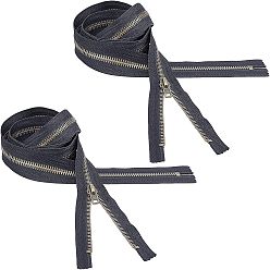 Black Garment Accessories, Metal with Nylon Zipper, Zip-fastener Components, Black, 68x3.5x0.3cm