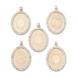 Кристалл Настройки кабошон большой кулон овальной сплав горный хрусталь, без кадмия и без свинца, подвески кадров памяти, золотой свет, кристалл, лоток : 30x40 мм, 58x39x4 мм, отверстия: 4x7 mm, 26 шт / пакет