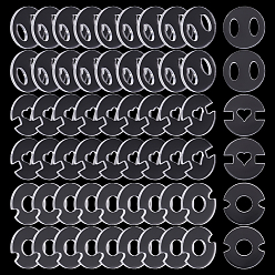 Прозрачный 60 шт. 3 стили акриловая шапка помпоны пуговицы, прозрачные, 20x1.8~2 мм, 20 шт / стиль