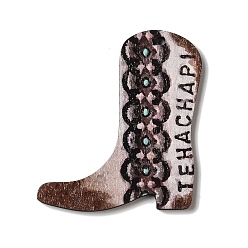 Кокосово-Коричневый Печатные подвески дерева, обуви, кокосового коричневый, 48x40x2 мм, отверстие : 2 мм