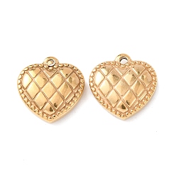 Настоящее золото 18K 304 подвески из нержавеющей стали, ионное покрытие (ip), сердце, реальный 18 k позолоченный, 15.5x15x4.5 мм, отверстие : 1.6 мм