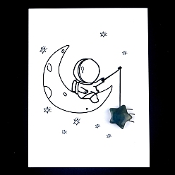 (RRHB277) Кристалл на подкладке из медово-бежевого цвета Натуральный индийский агат, резные фигурки, орнамент, для домашнего украшения рабочего стола, Подарочная карта своими руками с вдохновением, звезда, 15x15 мм