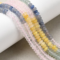 Смешанные камни Нити бусин из натурального розового кварца, зеленого авантюрина, синего авантюрина и белого нефрита, рондель, смешанные окрашенные и неокрашенные, 4~5x2~2.5 мм, отверстие : 0.7~0.9 мм, около 173~175 шт / нитка, 15.35~15.55'' (39~39.5 см)