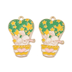 Желтый Подвески из цинкового сплава с эмалью на тему животных и леса, светло-золотые подвески, желтые, 30x19x1 мм, отверстие : 2 мм