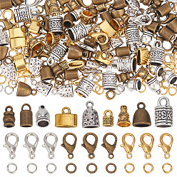 (52) Непрозрачная лаванда Набор для изготовления ювелирных изделий своими руками, включая концы шнура из сплава и застежки-лобстеры, латунные кольца прыжок открыт, разноцветные, 10x6.5x4.5 мм, отверстие : 2.5 мм