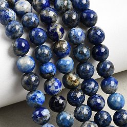Ляпис-Лазурь Нитки бусины из натурального ляписа-лазури, класса AB, круглые, 6~6.5 мм, отверстие : 0.7 мм, около 59~60 шт / нитка, 15.24~15.35'' (38.7~39 см)